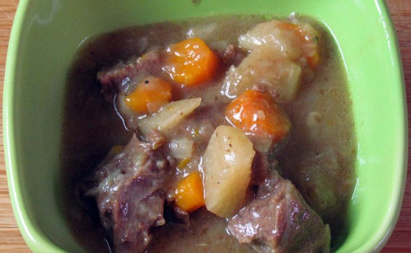 Beef stew with onion, carrot and turnips